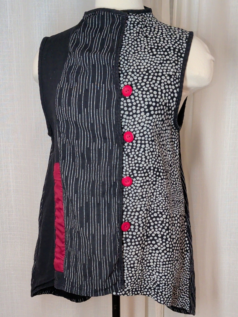 Rad Cotton Vest W/Button Front, Mandarin Collar & Pockets!!